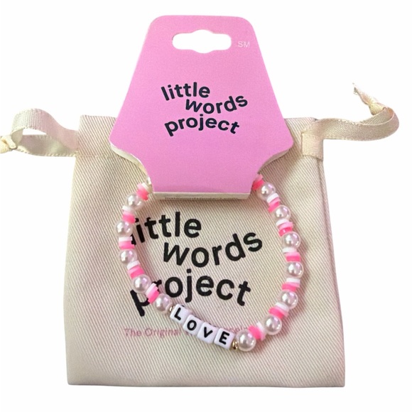 Little Words Project Jewelry - Little Words Project Love Pink White Beaded Bracelet NWT